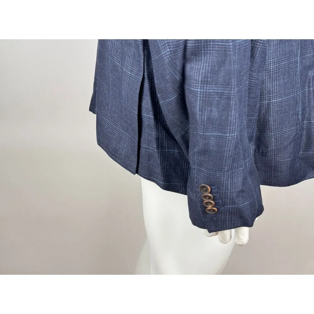 Proper Cloth REDA Bedford Jacket Men 54/3XL? NWOT Navy Glen‎ Plaid Lightweight